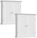 ChooChoo Bathroom Wall Cabinet Set of 2, Over The Toilet | 8.8"D x 21.1"W x 24"H, Medicine Cabinet, 2 Door and Adjustable Shelves, Cupboard, White by ChooChoo