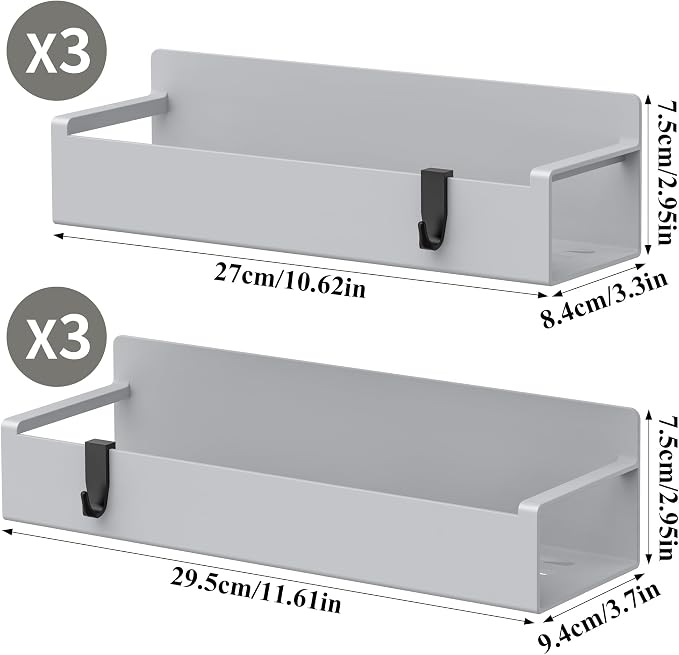 6 Pack Magnetic Spice Rack Organizer for Refrigerator and Oven, Silver Fridge Organizers and Storage for Kitchen - Image 8