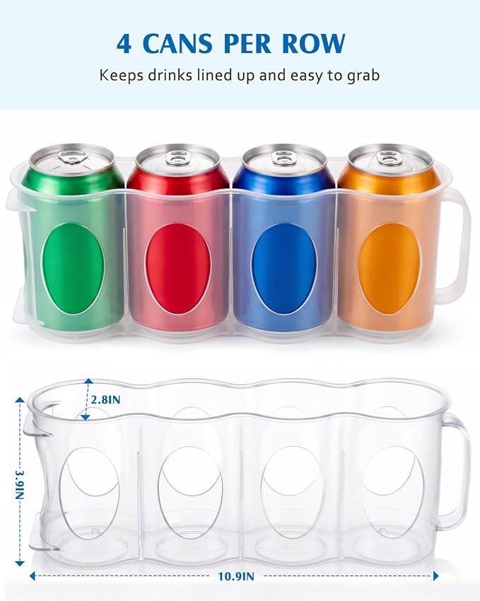 3 Pack Can Organizer Rack Designed for Ninja FrostVault 45QT/65QT Wheeled Cooler, Clear Beverage Can Holder for Cooler Drink Storage, 4 Cans Per Row, Cooler Accessories for Camping Beach Tailgating - Image 3