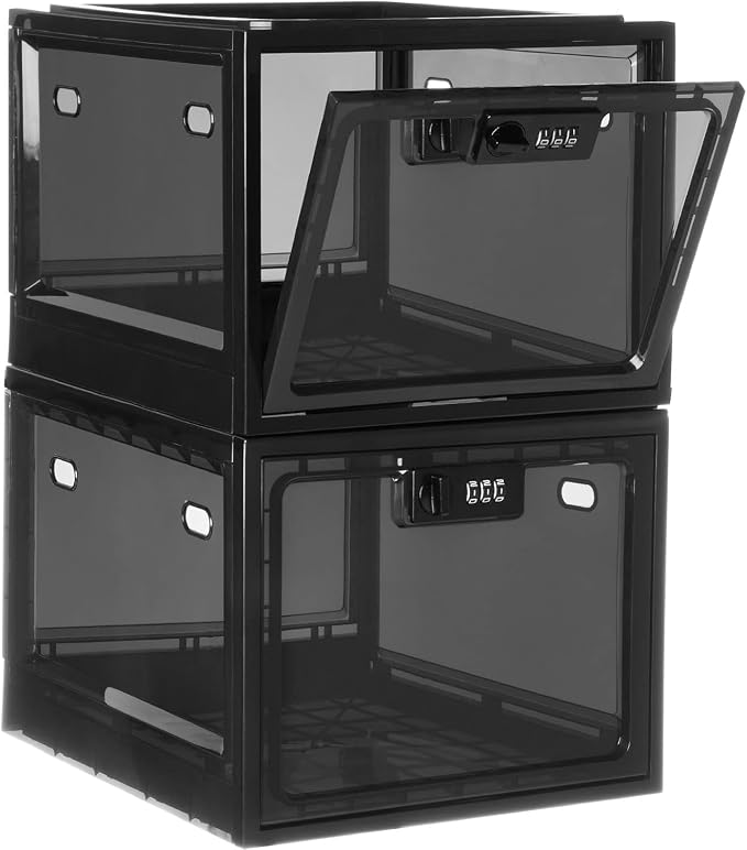 Medicine Lock Box for Safe Medication, 10L Lockable Storage Box for Fridge/Snacks Food, Phone Lock Boxes with Combination Code for Home/Dorms/Office Storage (1, Black) - Image 8
