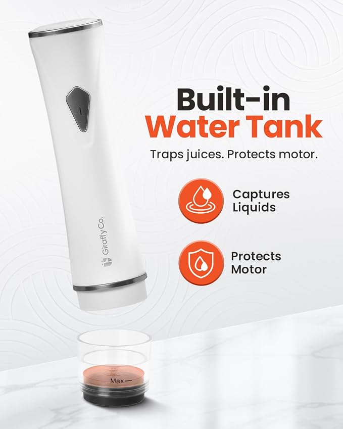 GIRAFFYCO Compact Food Vacuum Sealer Machine Only, Portable Rechargeable | Handheld Food Saver Compatible with S-XXL Reusable Bags, Transparent Water Tank Buffer, Meal Prep, Sous Vide & Freezer - Image 5