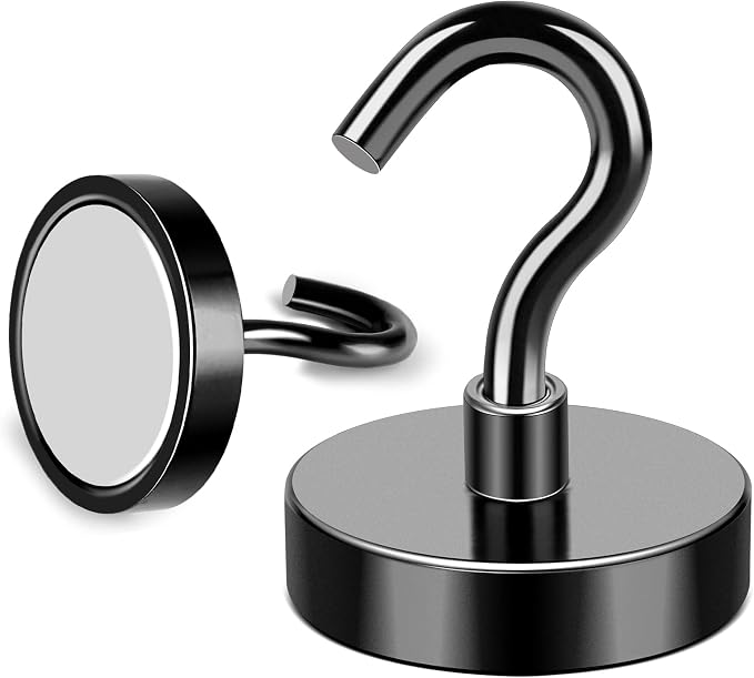 85LBS+ Magnetic Hooks, Strong Cruise Cabin Ship Essentials Black | Heavy Duty Magnet Hooks, Must Have Super Strong Metal Hanger for Grill, Fridge, Kitchen, Classroom, Vacation 10Pcs - Image 6