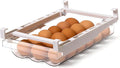 BINO | Pull-out Egg Holder Organizer | THE HANGER COLLECTION | Fridge Egg Drawer Organizer | Clear Egg Holder Tray for Refrigerator and Pantry | 18 Eggs Shelf Holder Storage Drawer by BINO