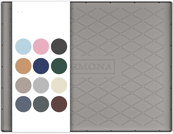 URMONA 28" x 19" Waterproof Silicone Mat in Multiple Sizes & Colors, Under Sink Mat for Kitchen & Bathroom, Pet Food Pad for Dogs & Cats, Kitchen Cabinet Liner, Multi-Purpose for Storage(Beige) by URMONA