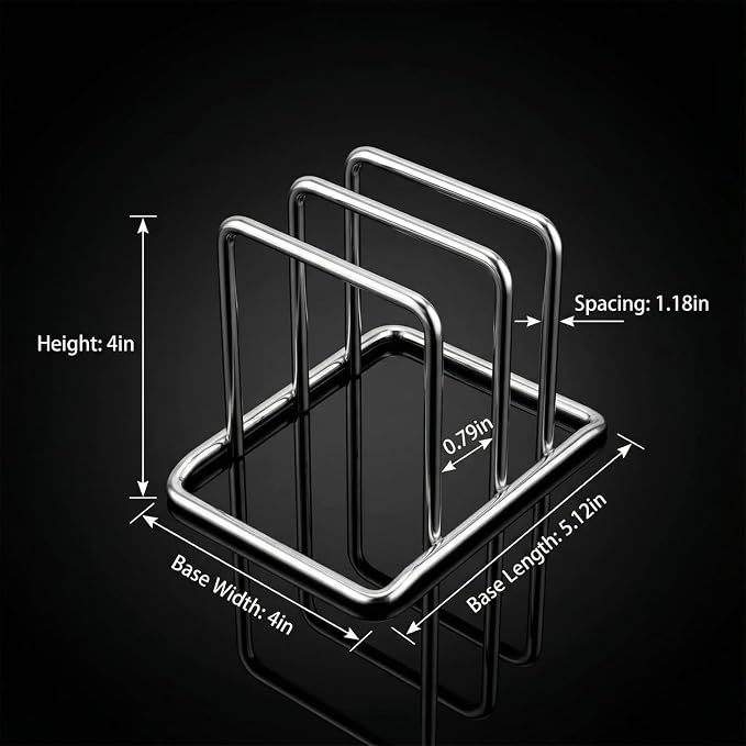 Stainless Steel Cutting Board Organizer,Cutting Board Holder Stand，Pot Lid Organizer, Kitchen Storage Rack for Lids and Boards,Cutting Board Stand for Countertop,Space-Saving Rack Organizer - Image 3
