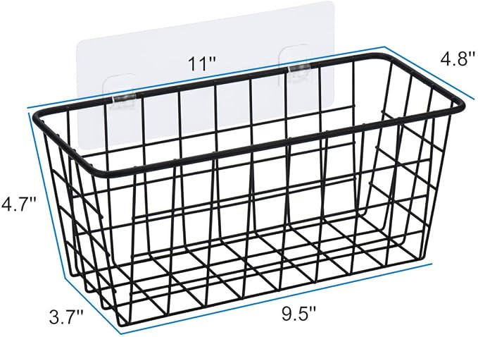Toplife Adhesive Hanging Wall Baskets,Kitchen Cabinet Door Organizer 2 Pack | No Drilling,Over the Cabinet Cupboard Door,Bathroom, Kitchen Storage,Pantry Organization,Space-Saving - Image 2