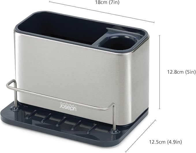Joseph Joseph Surface Stainless Steel Caddy Sink Area Organizer and Sponge Holder, Gray - Image 2