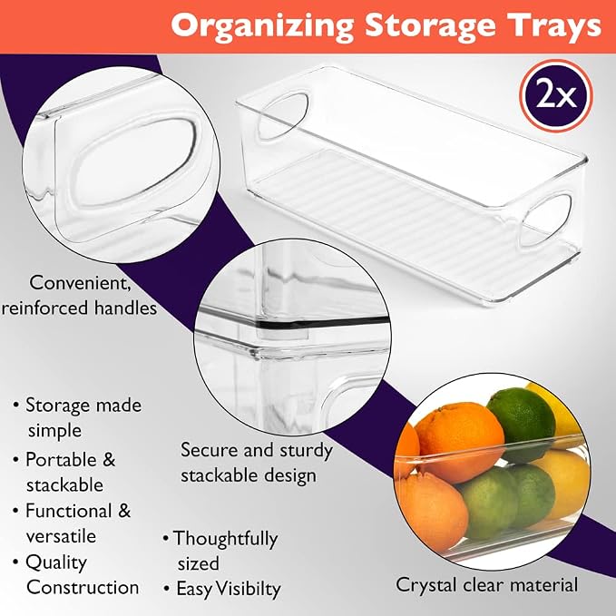 ClearSpace Plastic Pantry Organization and Food Storage Bin, 2 Pack | Clear food storage bins organize pantry, fridge, and kitchen essentials while maximizing storage space - Image 2