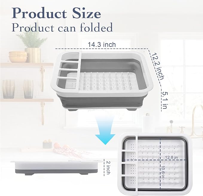 Collapsible Bowls, Plates, and Dishes Drainer, Portable Space-Saving Dish Rack for Kitchen, RV, Campers, and Travel Trailers - Image 4