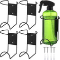 CroBlissful 4 Pcs Spray Bottle Holder Wall Mount Heavy Duty Spray Bottle Rack Stainless Steel Storage Rack Garage Can Organizer Craft with Hardware (Black) by CroBlissful