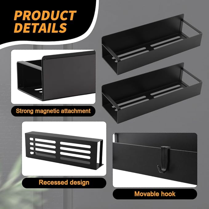 2 Pcs Magnetic Spray Can Holder with Hooks, Magnet Toolbox Holder, Wall Mounted Spray Bottle Rack, Paint Can Organizer, Tool Box Storage Rack for Garage, Mechanic, Workshop and Home - Image 4