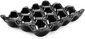 Flexzion 12 Cup Ceramic Egg Tray - Whole Dozen Porcelain Egg Holder Container Storage Organizer Decorative Serving Stand Serveware for Refrigerator Countertop by Flexzion