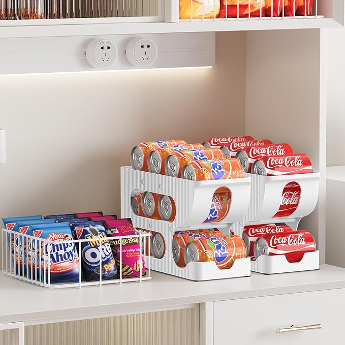 FIFO Soda Can Organizer for Pantry or Fridge, Holds 48 Cans | 4-Pack Automatic Rolling Drink Organizer for Fridge, Space-Saving Pop Can Dispenser/Holder/Storage/Container for Refrigerator - Image 6