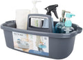 JiatuA Large Cleaning Supplies Caddy Portable Shower Caddy Basket Dark Gray | Sturdy Supply Organizer with Handle Plastic Bucket Tool Storage for Bathroom Bedroom Kitchen Garden College Dorm Essentials by JiatuA