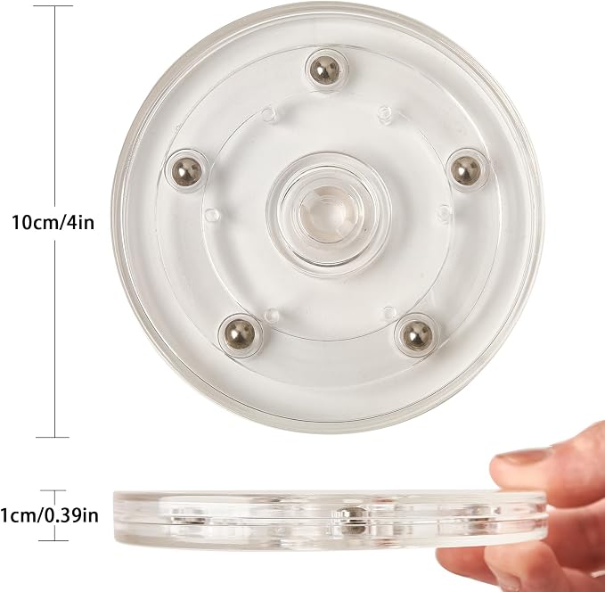 2 Pack 4" Lazy Susan Turntable Acrylic Ball Bearing Rotating Tray for Spice Rack Table Cake Kitchen Pantry Decorating TV Laptop Computer Monitor - Image 4
