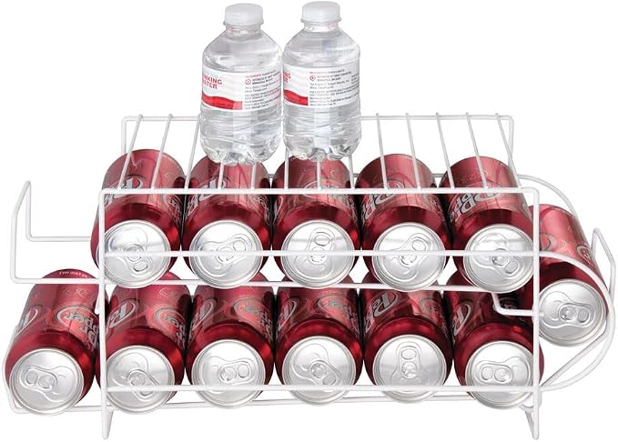 mDesign Food Storage Rack - 2 Tier Metal Storage Shelves for Canned Food - Kitchen Food Rack Suitable for The Pantry, Cabinets and Drawers - White - Image 6
