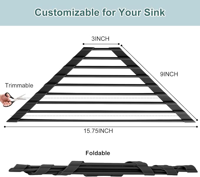 MERRYBOX Triangle Roll Up Dish Drying Rack Over The Sink, 2025 Anti-Rust Sink Drying Rack with Full Silicone Wrapped- Anti-Slip, Space Saving, Durable Organizer for Kitchen - Image 3