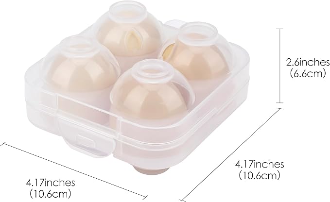 4 Girds E Holder Conggtainer, Plastic Egg Storage Box Shockproof Protection, Portable Egg Tray Carriage Dispenser for Refrigerator Camping Picnic Travel Kitchen Outdoor (Transparent 2 Pcs) - Image 2