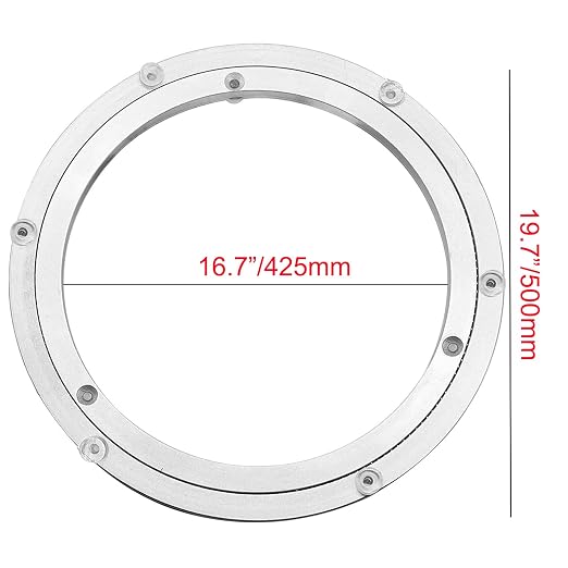 Aluminium Alloy Turntable Bearing, Heavy Duty Swivel Turntable Lazy Susan Rotating Bearing Turntable Round Dining Table Smooth Swivel Plate Hardware, 20" - Image 2