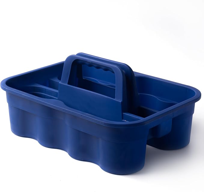 Matthew Large Plastic Tote Tool & Deluxe Supply Cleaning Caddy with Handle Portable Shower Basket Storage Caddy for Cleaning Products Organizer,Take-Out Coffee/Soft Drink,Bath Multi Use - Blue - Image 5