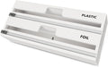 SpaceAid WrapNeat 2 in 1 Wrap Organizer with Cutter and Labels, Plastic Wrap, Aluminum Foil and Wax Bamboo Dispenser for Kitchen Storage Organization Holder for 12" Roll (White) by SpaceAid
