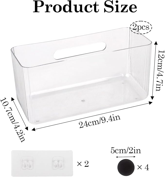 Klmnop 2 Pack Adhesive Mount Cabinet Door Organizer, Kitchen Foil and Plastic Wrap Holders, Cling Wrap Wall Organization for Kitchen, Pantry, Bathroom, Office, Craft Room, Garage(Clear) - Image 5