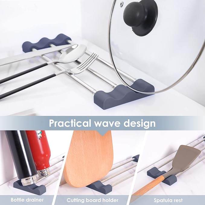 Tomorotec Adjustable Over-The-Sink Kitchen Rack, BPA-Free, Deep Gray | Holds 16.5 Lbs; For Dishcloths, Sponges, and Brushes - Heat-Resistant Stainless Steel with Slim, Expandable Design - Image 3