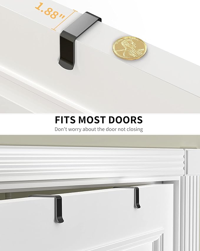 Moforoco 9-Tier Over The Door Pantry Organizer, Pantry Organization and Storage, Black Hanging Basket Wall Spice Rack Seasoning Shelves, Home & Kitchen Bedroom Bathroom House Essentials (Pack of 2) - Image 3