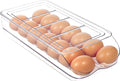 MesRosa Egg Holder for Fridge, Automatic Rolling Egg Organizer -1 Layer | Stackable Clear Egg Container & Tray for Refrigerator, Durable Dispenser and Storage with Sturdy Lid to Saving Space by MesRosa
