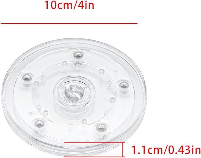 4Pcs Clear Acrylic Lazy Susan 4 Inch Turntable Organizer Bearings | Mini Lazy Susan, Small Lazy Susan Turntable, 360° Rotating Swivel Plate for Spice Rack, Cosmetic, Cake, Pantry, DIY Display - Image 2