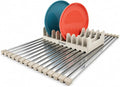 Medium Aluminum Roll Up Dish Drying Rack 17" x 13" with Dish Holder | Square aluminum bars, Available in 3 sizes & 2 colors, Rolls up for easy storage, Removable dish holder, Heat resistant by Unknown