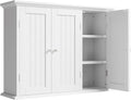 ChooChoo Laundry Cabinet with 3 Doors and Adjustable Shelves | 9.06"D x 31.1"W x 24"H, Bathroom Wall Cabinet, Cupboard, White by ChooChoo