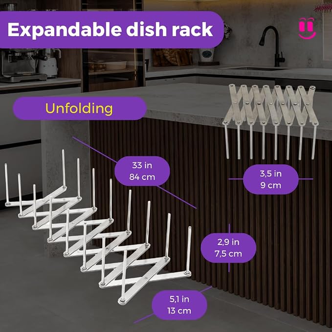 3-in-1 Over Sink Dish Drying Rack – Roll-Up Sink Rack, Silicone Mat & Folding Dish Rack – Multi-Functional, Space-Saving Kitchen Organizer (Grey) - Image 7
