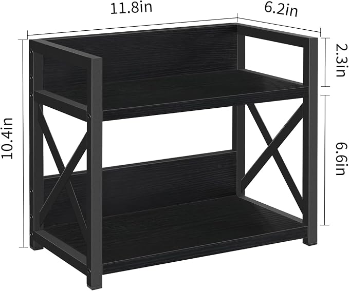 YINMIT Kitchen Countertop Organizer,Spice Rack,Coffee Bar Shelf Organizer | 2-Tier Coffee Station,Seasoning Storage,Syrup,Mug Cup,Bottle Holder,Bathroom Vanity,Pantry,Bedroom and Office,Black, Small - Image 3