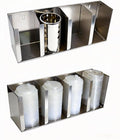 Stainless Steel Cup Dispenser,4 Compartments Cup Holder and Lid Holder with Adjustable Dividers,Cup Organizer for Kitchen Cabinets Cafe Shop Restaurant,Includes Straw Holder by YQDHYLYH