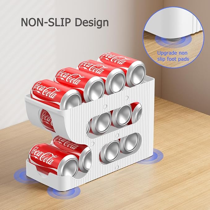 FIFO Soda Can Organizer for Pantry or Fridge, Holds 12 Cans | 1-Pack Automatic Rolling Drink Organizer for Fridge, Space-Saving Pop Can Dispenser/Holder/Storage/Container for Refrigerator - Image 5