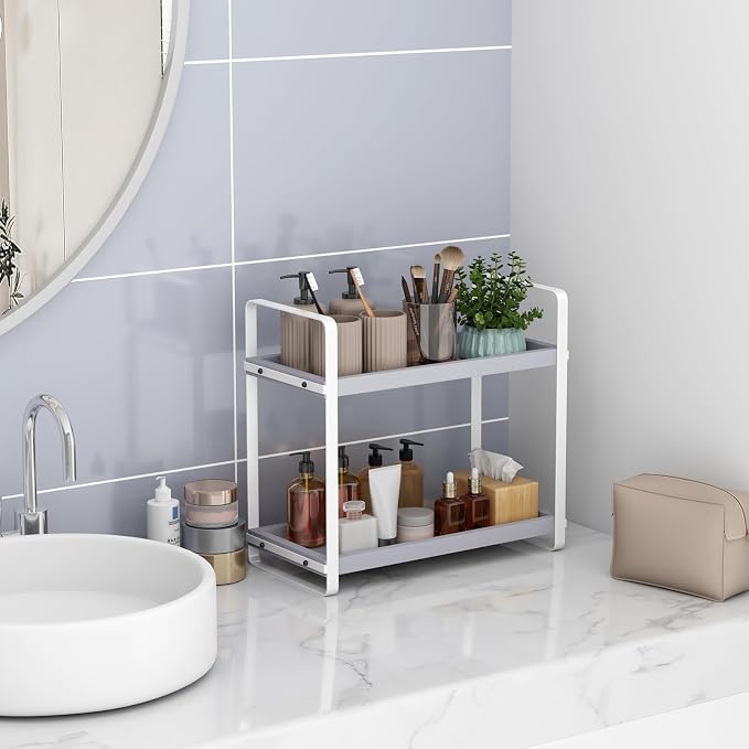 HNRLOY Bathroom Counter Organizer, Bathroom Counter Shelf, Makeup Organizer | Bathroom Countertop Organizer, Bathroom Sink Organizer, Perfume Organizer, Vanity Shelf, Bathroom Organization and Storage - Image 5