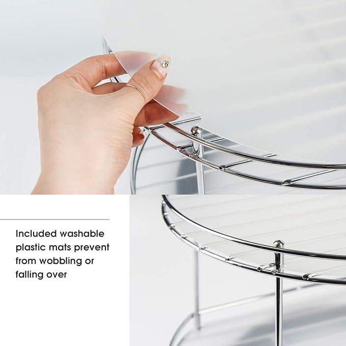 J JACKCUBE DESIGN 2 Tier Lazy Susan Turntable Cabinet Organizer - Rotating Spice Rack Storage Container - Medicine Storage Holder for Cabinets, Pantry, Fridge, Countertops - MK533A - Image 4