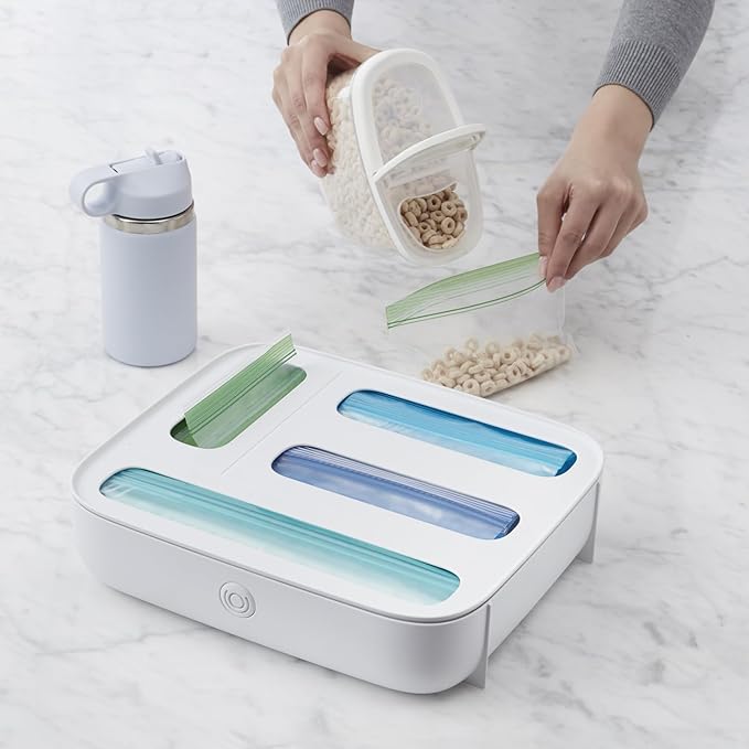 YouCopia StoraBag Drawer Food Bags Dispenser, 4-Slot, Plastic Sandwich Bag Organizer for Kitchen Storage, White - Image 6