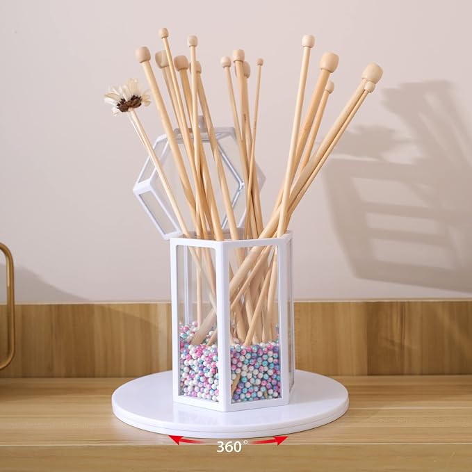 6 inch Lazy Susan Turntable White Acrylic Ball Bearing Rotating Tray for Spice Rack Table Cake Kitchen Pantry Decorating Bathrooms TV Laptop Computer Monitor, 30-lb Load Capacity (360˚ Rotation) - Image 4