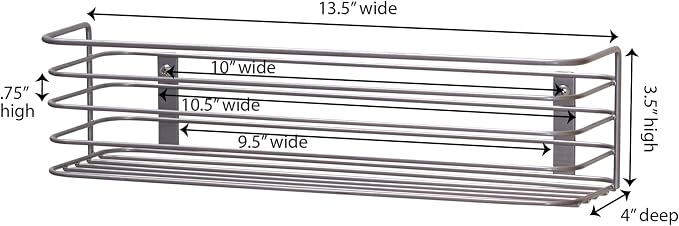 Household Essentials 1226-1 Long Basket Door Mount Cabinet Organizer | Mounts to Solid Cabinet Doors or Walls, Low Rack (Pack of 12) - Image 4