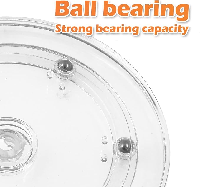 Piutouyar 4 Pcs Plastic Turntable Bearings Hardware, 4Inch/100mm, Clear | Plastic Acrylic Clear Turntable Organizer, For Kitchen Spice Rack Table Cake - Image 4
