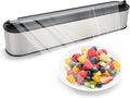 Stainless Steel & Plastic Wrap Dispenser with Cutter, Magnetic No-Drill Wall Mount Aluminum Foil Holder with Slide Cutter, for Cabinets, Space-Saving Kitchen Organizer (Silvery-Stainless Steel) by Rasunkae