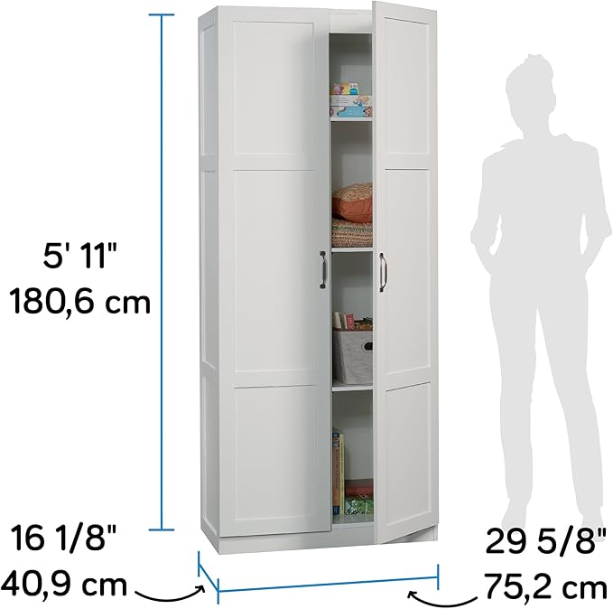 Sauder Select Storage Cabinet/ Pantry cabinets, White finish - Image 3
