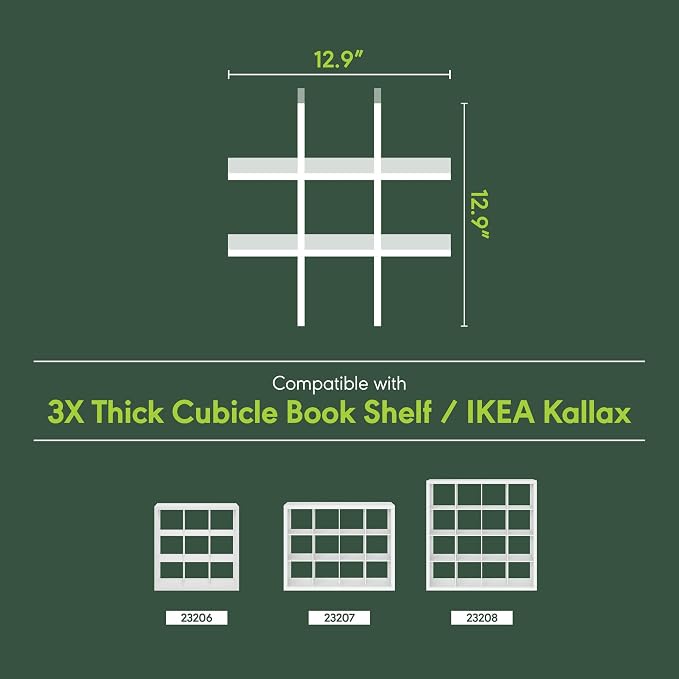 Furinno Cubicle 9-Compartment Cube Insert, Grid Cube Organizer, Dark Oak | 12.9W x 12.9H, Geometric Shelf Accessory, Fits into Furinno Triple Thick Cubes, IKEA Kallax, for Organizers and Storage - Image 5