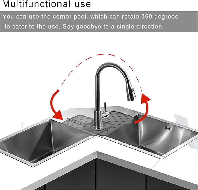 2-Pack Bytelive Silicone Sink Mat, Mini Sink Splash Guard and Soap Sponge Holder for Kitchen Countertop Protect with Self Draining Design (8.3" x 5.7", 2-Pack Gray) - Image 6
