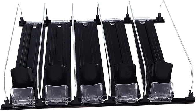 Refrigerator Drinks Organizer Spring Loaded Adjustable Push Rod Slide Rail Beverage Can Dispenser for Beer Drinks 38cm (Black) by Unknown