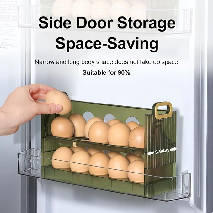Koja 20-Egg Flip-Up Fridge Organizer - 2-Layer BPA-Free Storage Container - Image 4