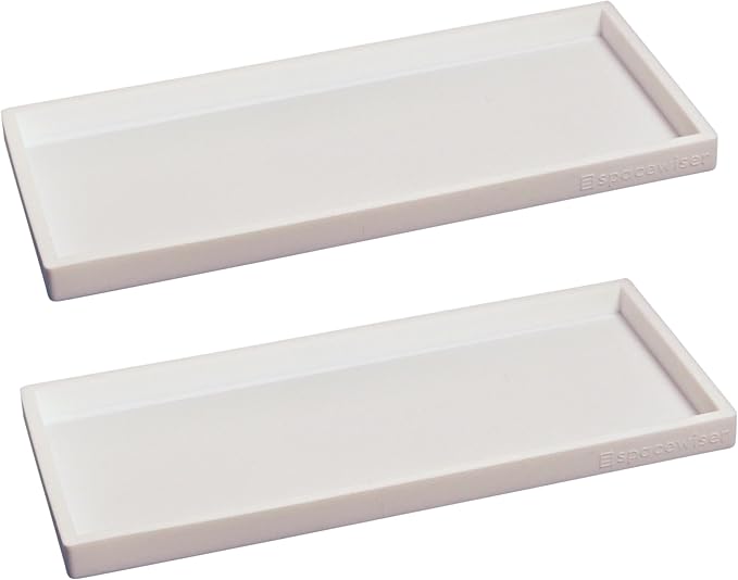 Silicone Countertop & Vanity Bathroom Tray – 2 PC 11.7" | Bathroom Tray Set, Bathroom Tray Countertop, Bathroom Counter Tray, Dish Soap Kitchen Tray & Bathroom Organizer Countertop by Spacewiser