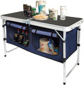 CampLand Outdoor Folding Table Aluminum Lightweight Height Adjustable with Storage Organizer for BBQ, Party, Camping by CampLand